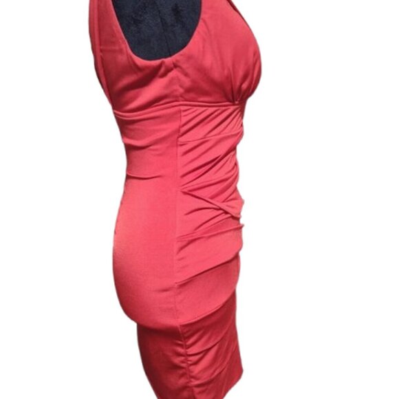 Body Central Little Red Women's Dress - Size Small - V-Neck - Spandex - Picture 5 of 11